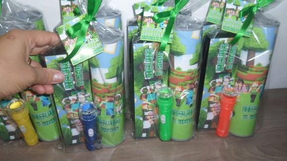 Kit Domino + Pega Varetas+ Lanterna Personalizado Minecraft