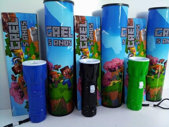 Kit Domino + Pega Varetas+ Lanterna Tema Minecraft