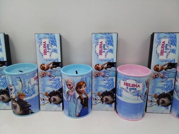 Kit Domino e Cofre Tema Frozen