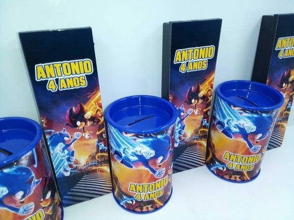 Kit Domino e Cofre Tema Sonic