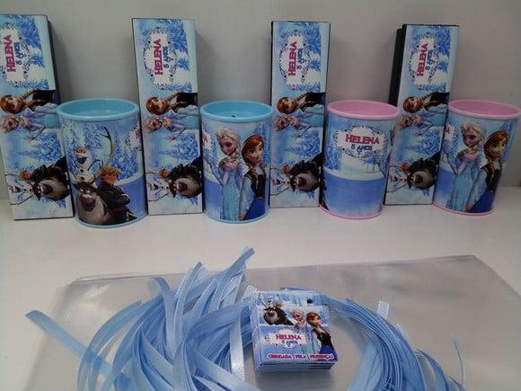 Kit Domino e Cofre Tema Frozen