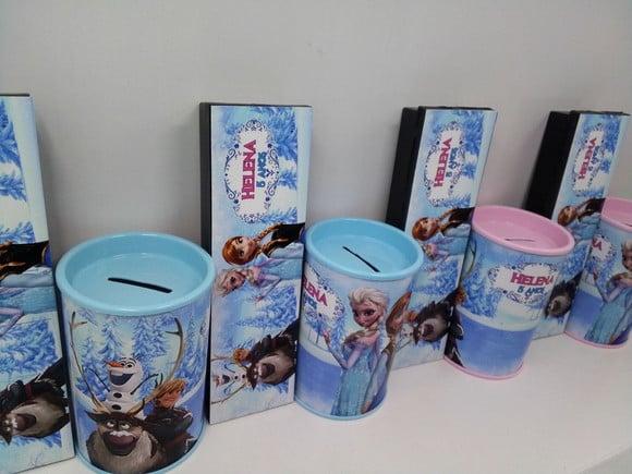 Kit Domino e Cofre Tema Frozen