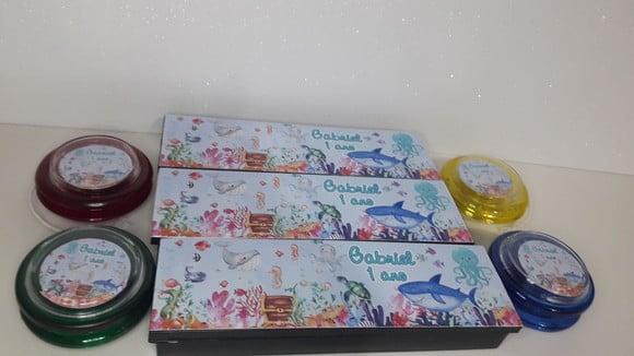 Kit Domino e Ioio Personalizado Fundo do Mar
