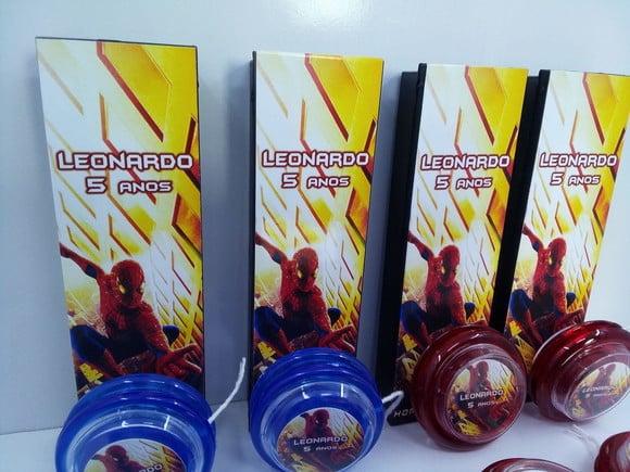 Kit Domino e Ioio Personalizado Homem Aranha