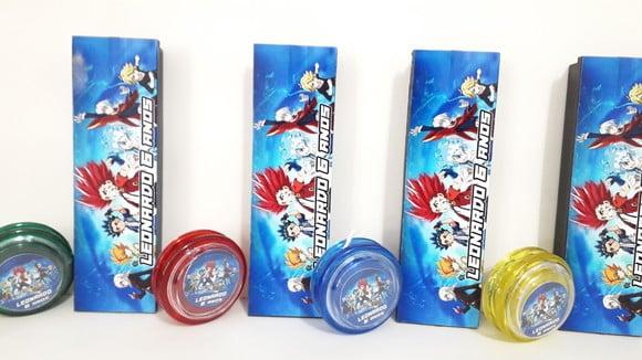 Kit Domino e Ioio Personalizado Tema Beyblade