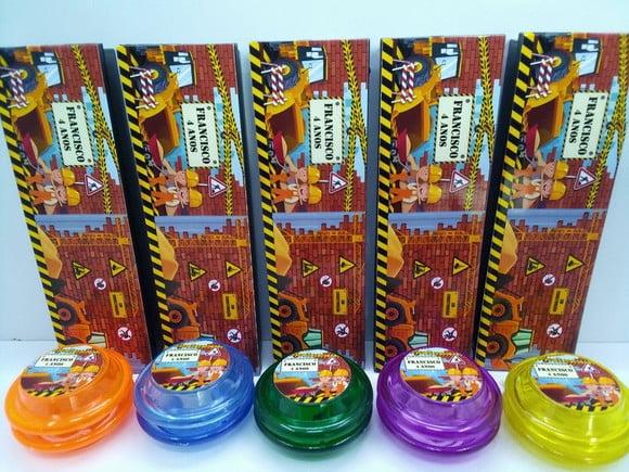 Kit Domino e Ioio Personalizado Tema Construção