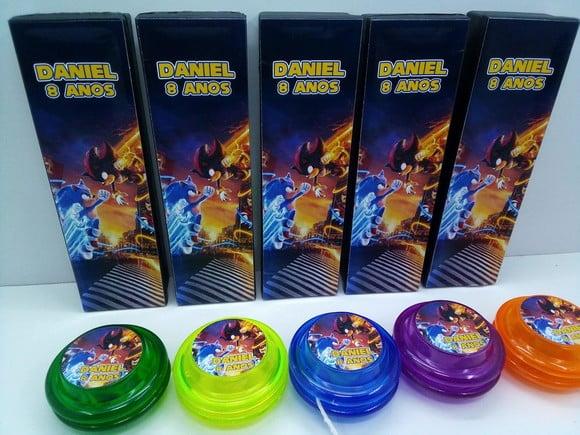 Kit Domino e Ioio Personalizado Tema Sonic