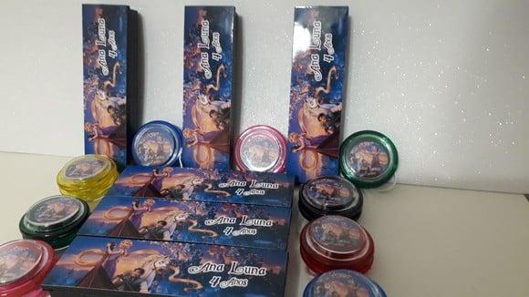 Kit Domino e Ioio Personalizado Tema Rapunzel