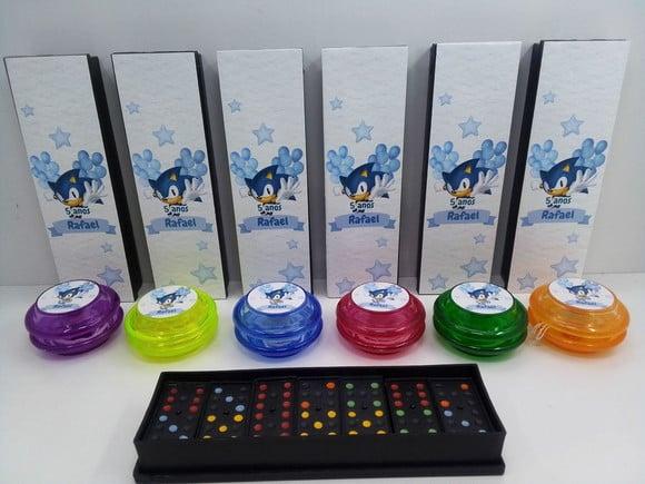 Kit Domino e Ioio Personalizado Tema Sonic