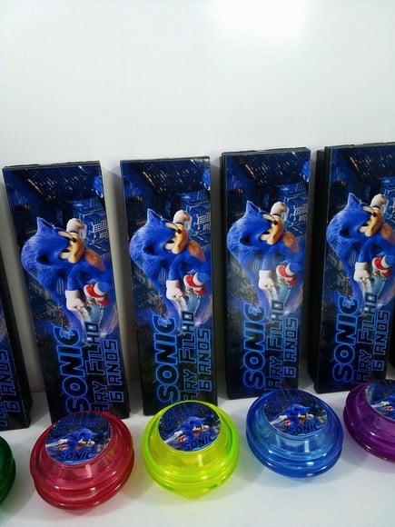 Kit Domino e Ioio Personalizado Tema Sonic