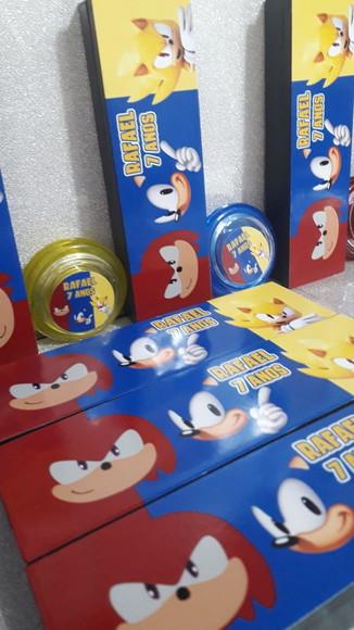 Kit Domino e Ioio Personalizado Tema Sonic