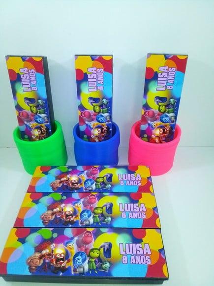 Kit Domino e Mola Maluca Tema Festa Neon
