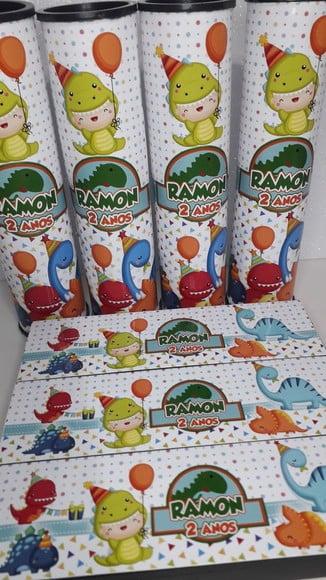 Kit Domino e Pega Varetas Personalizado Dinossauro Baby
