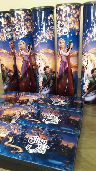 Kit Domino e Pega Varetas Personalizado Enrolados Rapunzel