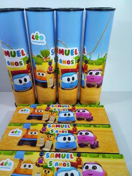 Kit Domino e Pega Varetas Personalizado Léo o Caminhão