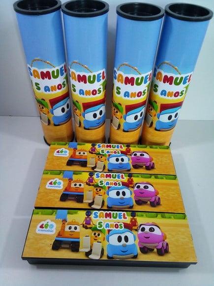 Kit Domino e Pega Varetas Personalizado Léo o Caminhão