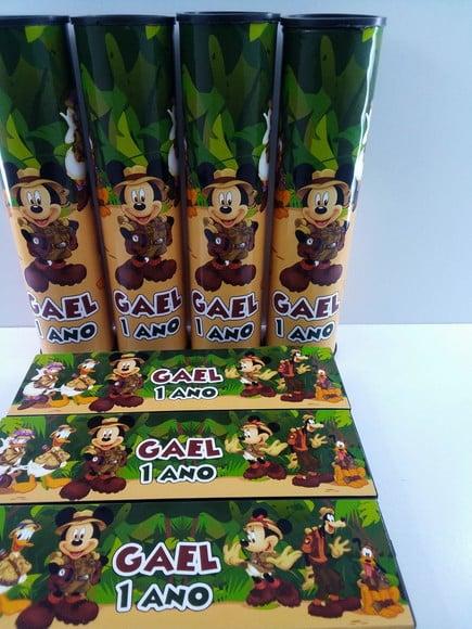 Kit Domino e Pega Varetas Personalizado Mickey Safari