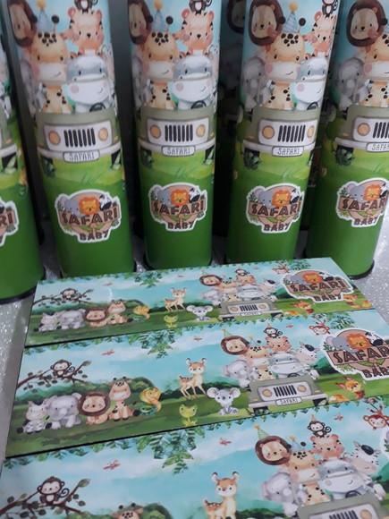 Kit Domino e Pega Varetas Personalizado Safari Baby