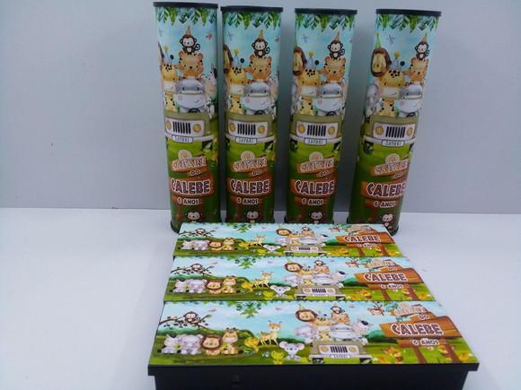 Kit Domino e Pega Varetas Personalizado Safari Baby