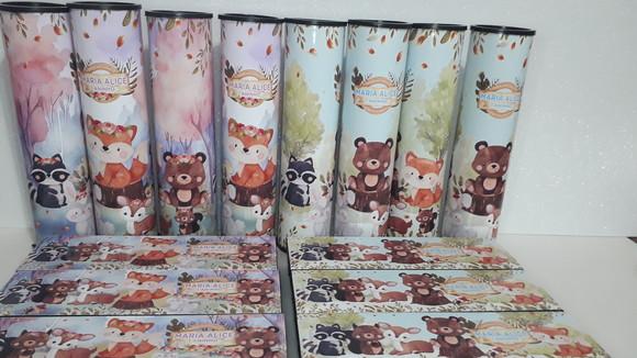 Kit Domino e Pega Varetas Personalizado Tema Bosque