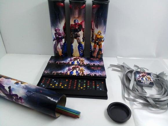 Kit Domino e Pega Varetas Personalizado Tema Transformers