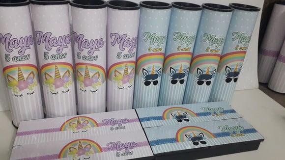 Kit Domino e Pega Varetas Personalizado Unicornio