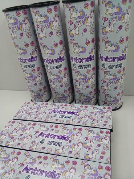 Kit Domino e Pega Varetas Personalizado Unicornio