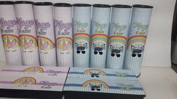 Kit Domino e Pega Varetas Personalizado Unicornio