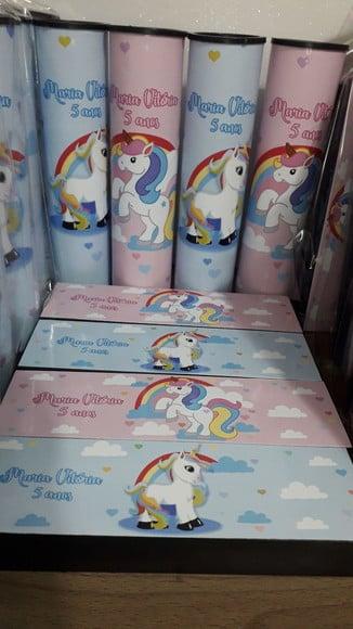 Kit Domino e Pega Varetas Personalizado Unicornio