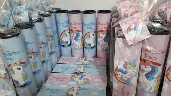 Kit Domino e Pega Varetas Personalizado Unicornio
