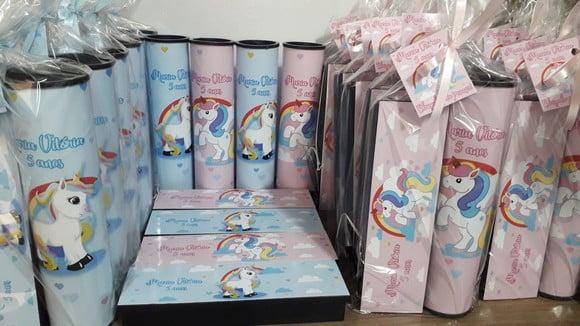 Kit Domino e Pega Varetas Personalizado Unicornio