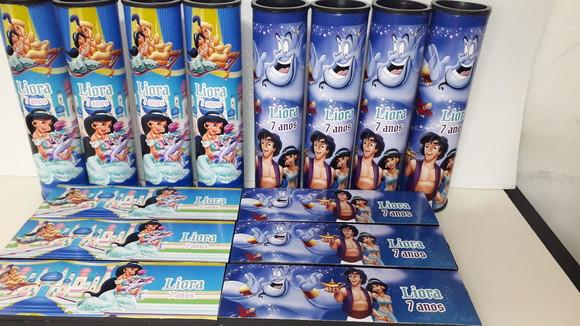 Kit Domino e Pega Varetas Tema Jasmine e Aladim