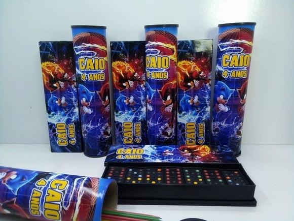 Kit Domino e Pega Varetas Tema Sonic