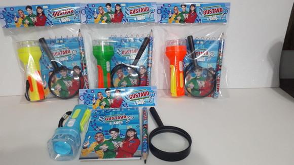 Kit Dpa Bloquinho + Mini Lápis + Lanterna + Lupa