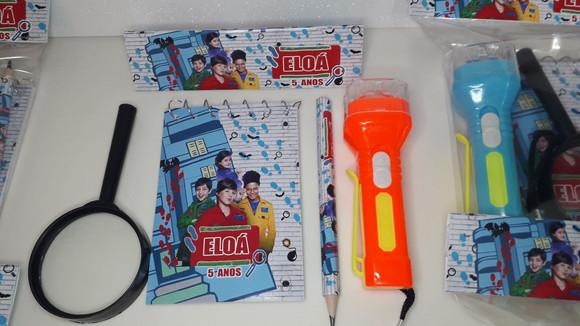 Kit Dpa Bloquinho + Mini Lápis + Lanterna + Lupa