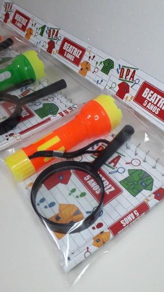 Kit Dpa Bloquinho + Mini Lápis + Lanterna + Lupa