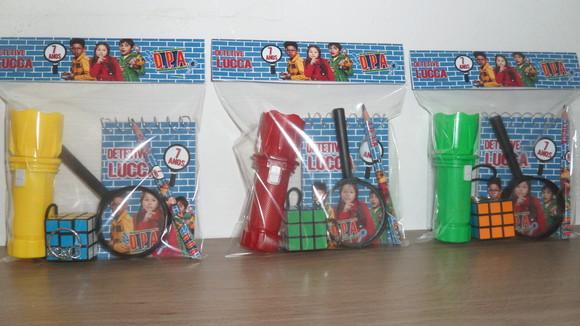 Kit Dpa Bloquinho + Mini Lápis + Lanterna + Lupa + Mini Cubo
