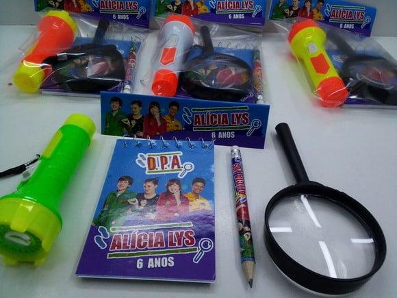 Kit Dpa Bloquinho+mini Lápis+lanterna+lupa