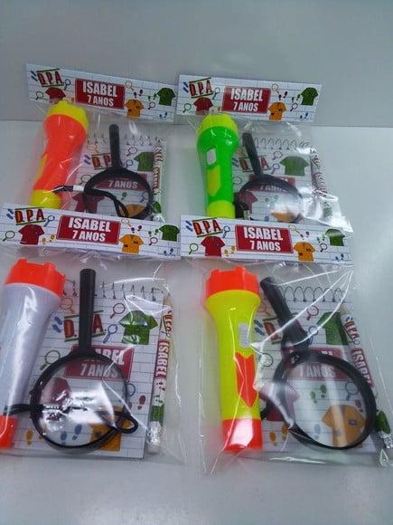 Kit Dpa Detetive Bloquinho+mini Lápis+lanterna+lupa