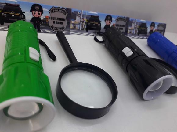 Kit Lanterna e Lupa Tema Policial