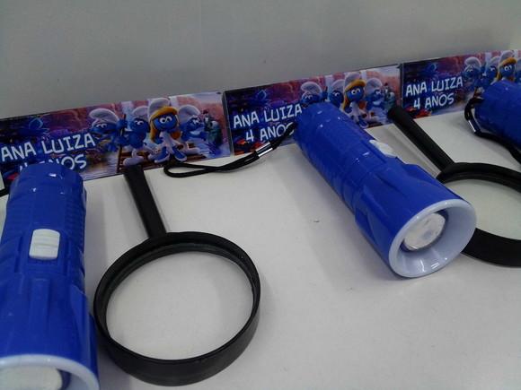Kit Lanterna e Lupa Tema Smurfs