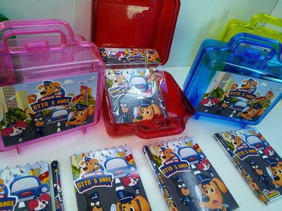 Kit Maletinha + Bloquinho + Mini Lápis Tema Labrador