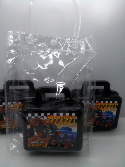 Kit Maletinha Plástica +sacolinha Transparente Hot Wheels