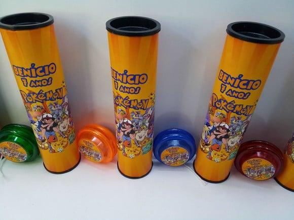 Kit Pega Varetas e Ioio Personalizado Tema Pokemon