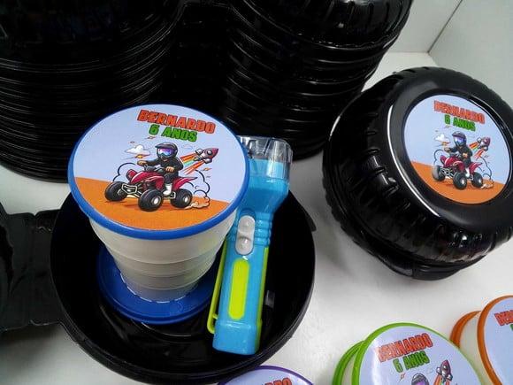 Kit Pote Roda + Copo Retratil + Lanterna Quadriciclo