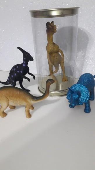 Kit Pote Transparente + Dinossauros de Borracha Sortidos