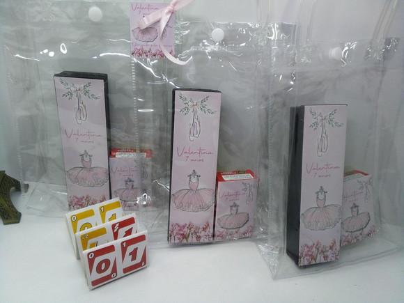 Kit Sacolinha Cristal + Domino e Mini Jogo Mau Mau Bailarina