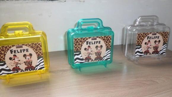 Maletinha Personalizada Mickey e Minnie Safari