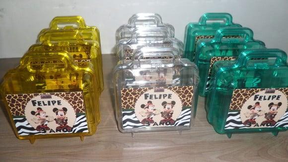 Maletinha Personalizada Mickey e Minnie Safari