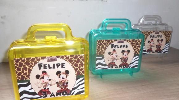 Maletinha Personalizada Mickey e Minnie Safari
